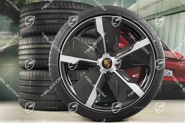 21" Exclusive Design summer wheel set, rims 9,5J x 21 ET60 + 11,5J x 21 ET66 + Goodyear summer tyres 265/35 R21 + 305/30 R21, Carbon aeroblades