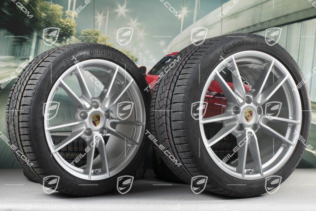 19"+20" Carrera Winterräder Satz, Felgen 8,5J x 19 ET52 + 11J x 20 ET66 + Continental Winterreifen 235/40 R19 + 295/35 R20, mit RDK-Sensoren