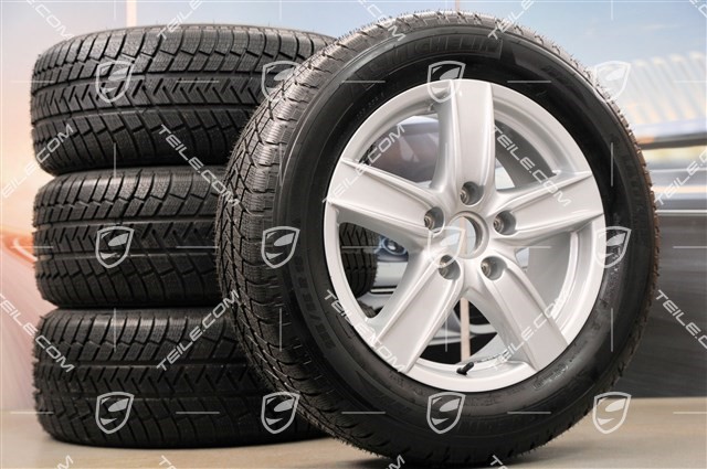 18-inch Cayenne S III winter wheel set, 4x wheels 8 J x 18 ET 53 + 4x winter tyres Michelin 255/55 R18  (DOT 2013), with TPMS