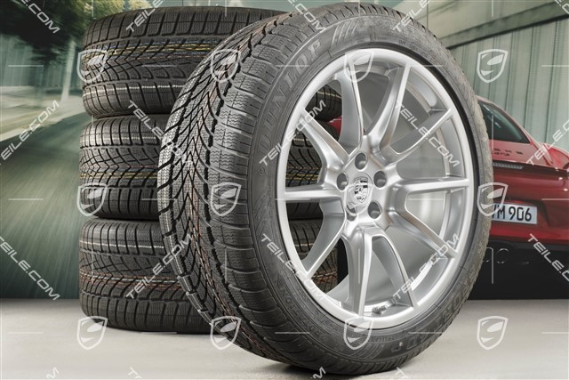 20" "Macan SportDesign" Winterräder Satz, Felgen 9J x 20 ET26 + 10J x 20 ET19, NEUE Dunlop SP Winter Sport 4D Winterreifen 265/45 R20 + 295/40 R20, mit RDK-Sensoren