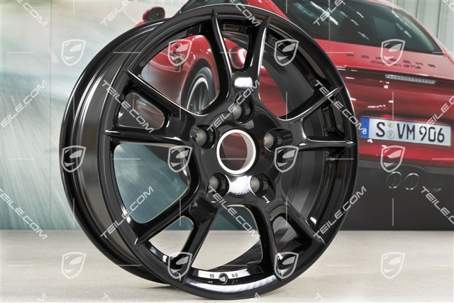 17" felga Boxster-II, 6,5J x 17 ET55, czarny wysoki połysk