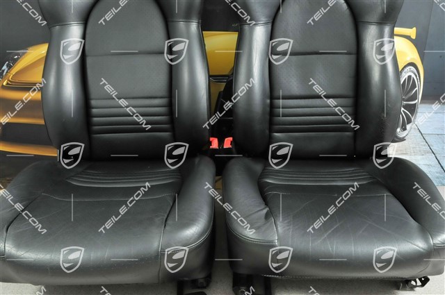 Sport seat (broad), manual adjustment, heating, leather, black, set L+R