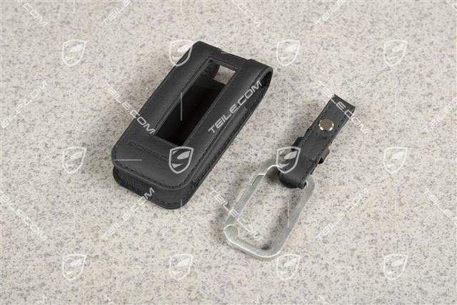 Schlüsseltasche Schlüsseletui aus Leder, Schwarz