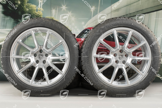 20" "Macan SportDesign" Winterräder Satz, Felgen 9J x 20 ET26 + 10J x 20 ET19, NEUE Dunlop SP Winter Sport 4D Winterreifen 265/45 R20 + 295/40 R20, mit RDK-Sensoren