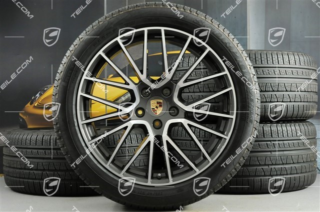 21" koła całoroczne Cayenne RS Spyder, komplet, felgi 9,5J x 21 ET46 + 11,0J x 21 ET58 + opony wielosezonowe Pirelli Scorpion Verde All Season 285/40 R21 + 315/35 R21, z czujnikami ciśnienia