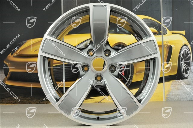 20-inch wheel rim set Carrera Sport, 8,5J x 20 ET57 + 10,5J x 20 ET47, Platinum silver metallic