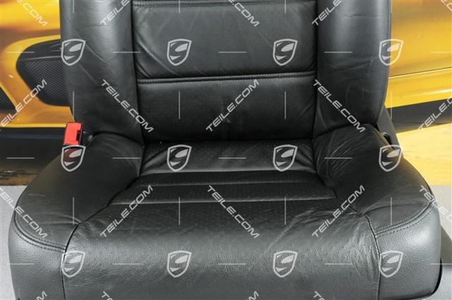 Seat, el. adjustable, lumbar, ruffled leather, black, L