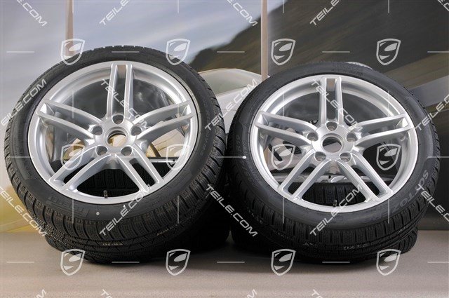 19" Winterräder Satz Carrera, Felgen 8,5J x 19 ET54 + 11J x 19 ET48 + Pirelli Winterreifen 235/40 R19 + 295/35 R19, ohne RDK-Sensoren