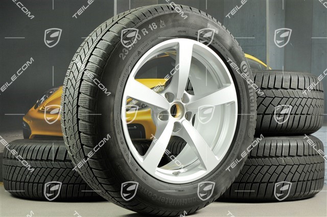 18-inch "Macan" Winter wheel set, rims 8J x 18 ET21 + 9J x 18 ET21, Continental ContiWinterContact winter tyres 235/60 ZR 18 + 255/55 ZR 18, with TPMS