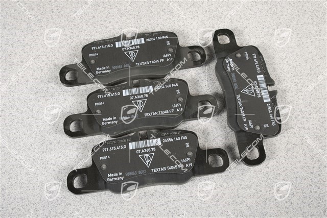 Brake pads, rear axle, for black/silver/green calipers