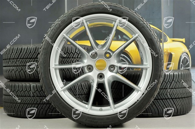 20" Carrera S (III) Winterräder Satz, Felgen 8,5J x 20 ET51 + 11J x 20 ET52 + Michelin Winterreifen 245/35 ZR20 + 295/30 ZR20, mit RDK-Sensoren