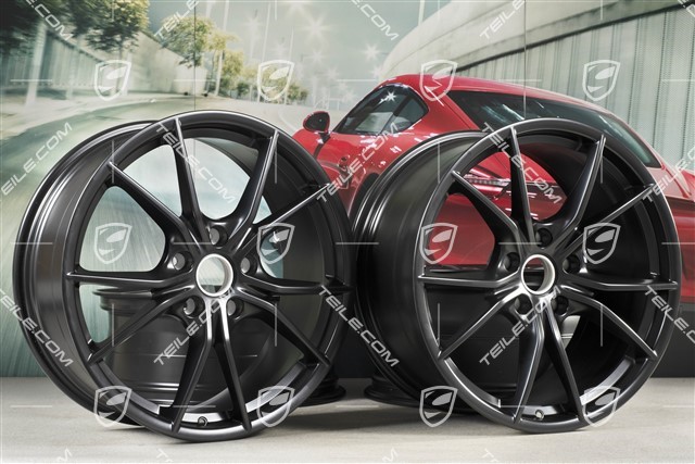 20-inch wheel rim set Carrera S IV, 8J x 20 ET57 + 10J x 20 ET45, black satin matt