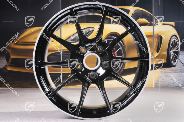 19" Felge Boxster Spyder, Sondermodell Black Edition, in Schwarz Hochglanz, 8,5 J x 19 ET 55