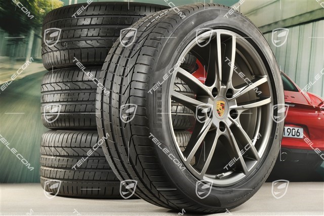 20-inch Cayenne Sport summer wheel set, rims 9J x 20 ET50 + 10,5J x 20 ET64 + NEW Pirelli summer tyres 275/45 R20 (110)Y XL + 305/40 R20 (112)Y XL, with TPMS