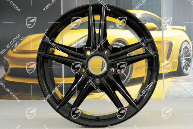 18-inch wheel rim set Boxster S II, 8J x 18 ET57 + 9J x 18 ET43, czarny wysoki połysk