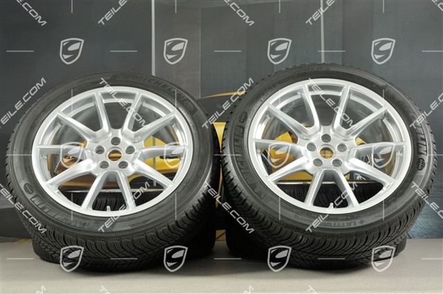 20" "Macan SportDesign" Winterräder Satz, Felgen 9J x 20 ET26 + 10J x 20 ET19, Michelin Winterreifen 265/45 R 20 + 295/40 R 20, mit RDK-Sensoren