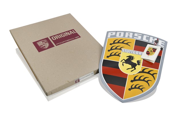 Porsche Classic enamel plate - Porsche Crest, 45 x 38 cm