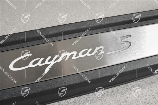 Einstiegleiste, Edelstahl, mit Beleuchtung, mit Schriftzug "Cayman S", L