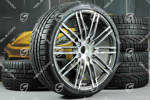 20" Winterräder Satz "Turbo", Felgen 8,5J x 20 ET51 + 11J x 20 ET56 + Pirelli Winterreifen 245/35 R20 + 295/30 R20, mit RDK-Sensoren