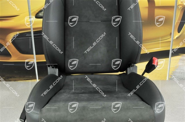 Fotel, regulowane manualnie, skóropodobne-Alcantara, czarny, R