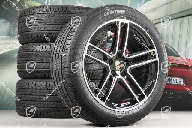 20" "Macan Turbo" Ganzjahresräder Satz, Felgen 9J x 20 ET26 + 10J x 20 ET19 + NEUE All-Season-Reifen 265/45 R 20 + 295/40 R 20,BORBET schwarz hochglanz, mit RDK-Sensoren