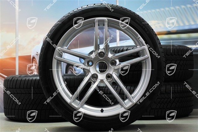 19" Winterräder Satz Carrera, Felgen 8,5J x 19 ET54 + 11J x 19 ET48 + Continental Winterreifen 235/40 R19 + 295/35 R19, mit RDK-Sensoren