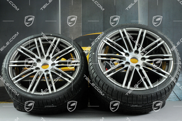 20" Turbo III Winterräder Satz, 8,5J x 20 ET51 + 11J x 20 ET70 + Pirelli Winterreifen 245/35 ZR20 + 295/30 ZR20, mit RDK-Sensoren