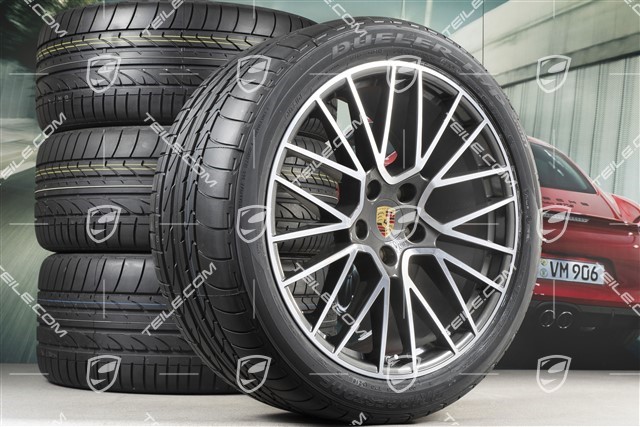 21" Cayenne RS Spyder Sommerräder Satz, Felgen 9,5J x 21 ET46 + 11,0J x 21 ET58 + Bridgestone Dueler H/P Sport Sommerreifen 285/40 R21 + 315/35 R21, mit RDK-Sensoren