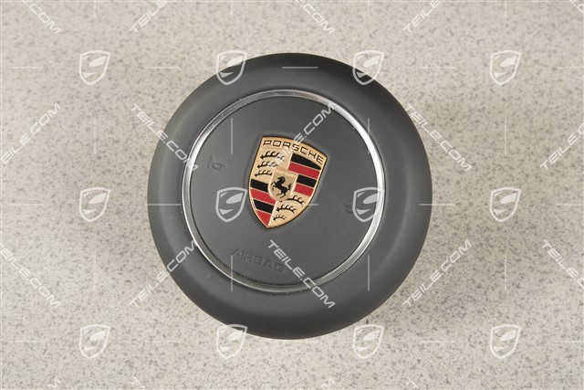 Steering wheel Airbag unit, leather, Black, GT4