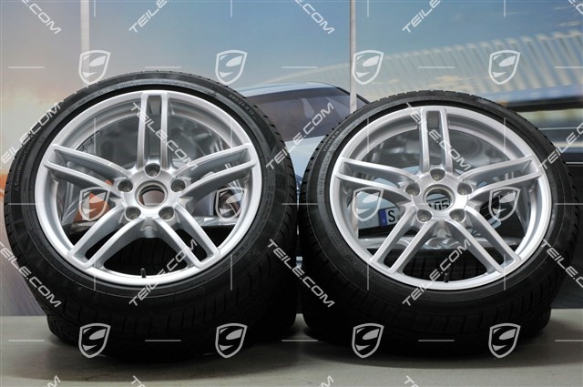 19" Winterräder Satz Carrera, Felgen 8,5J x 19 ET54 + 11J x 19 ET48 + Continental Winterreifen 235/40 R19 + 295/35 R19, mit RDK-Sensoren