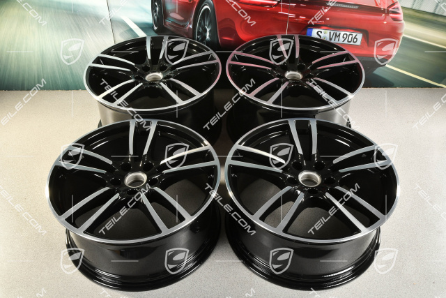 21-inch Cayenne Coupe wheel rim set Cayenne Turbo, 11J x 21 ET49 + 9,5J x 21 ET46, black high gloss