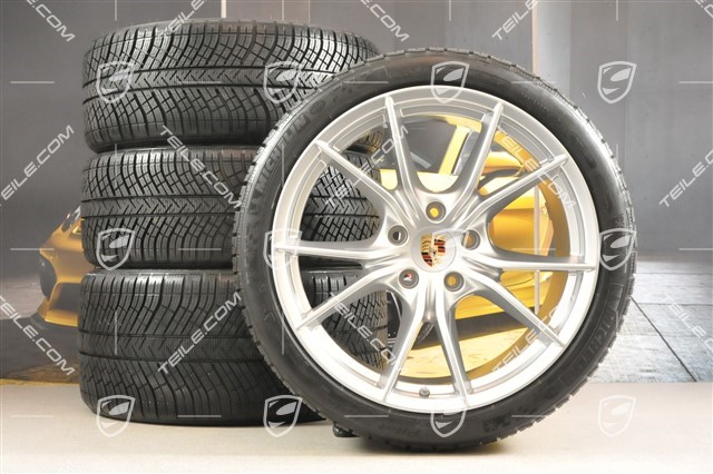 20" Winterräder Satz Carrera S (IV), gebrauchte Felgen 8,5J x 20 ET49 + 11J x 20 ET56 + NEUE Michelin Pilot Alpin PA4 N1 Winterreifen 245/35 R20 + 295/30 R20