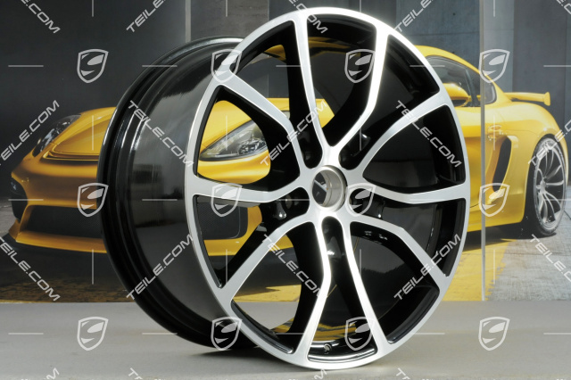 21" Felge Cayenne Exclusive Design, 11J x 21 ET58, Tiefschwarz Metallic