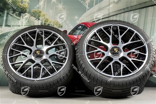 20" Turbo S Zentralverschluss Winterräder Satz für Turbo S / GTS, Felgen 8,5J x 20 ET51 + 11J x 20 ET59 + NEUE Pirelli Sottozero II Winterreifen 245/35 R20+295/30 R20, RDK-Sensoren