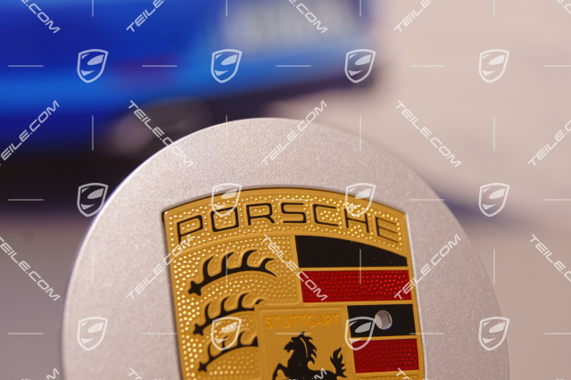 Radzierdeckel, großes farbiges Porschewappen, konvex