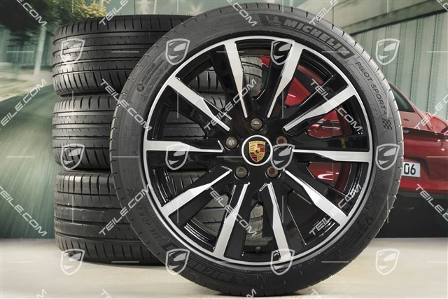 20-inch Tequipment Design summer wheel set, rims 9J x 20 ET54 + 11J x 20 ET60, Michelin summer tyres 245/45 R20 + 285/40 R20, black high gloss