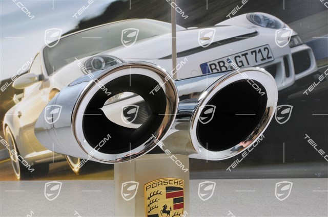 Sportowe / podwójne końcówki rur, V6 / Diesel (bez sportowego układu wydechowego), srebrne, komplet (L+R)