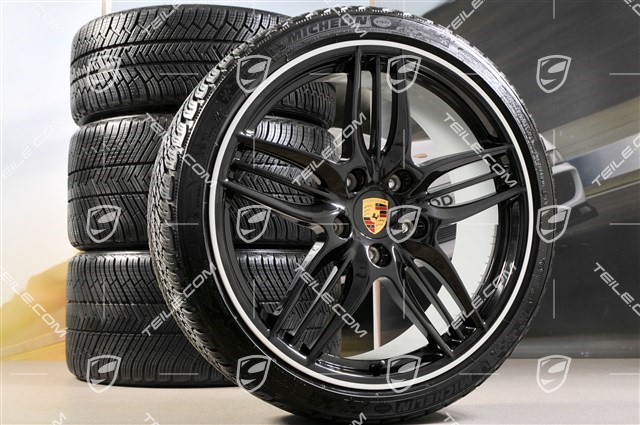 20" Winterräder Satz SportDesign Black Exclusive, Felgen 8,5J x 20 ET51 + 11J x 20 ET52 + Winterreifen 245/35 ZR20 + 295/30 ZR20, ohne RDK-Sensoren