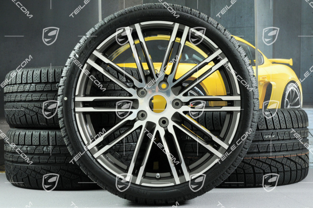 20" Turbo III Winterräder Satz, 8,5J x 20 ET51 + 11J x 20 ET70 + Pirelli Winterreifen 245/35 ZR20 + 295/30 ZR20, mit RDK-Sensoren