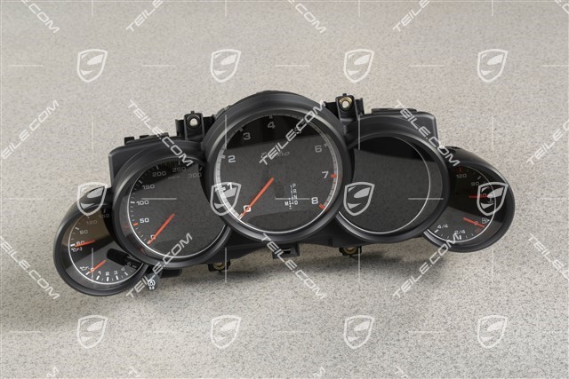 Instrument cluster / Speedometer, Dials in Black / Silver, km/h, Turbo