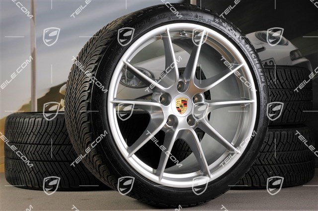 20" Komplet kół zimowych Carrera S (III), 8,5J x 20 ET51 + 11J x 20 ET70, opony zimowe 245/35 ZR20 + 295/30 ZR20, z czujnikami ciśnienia RDK