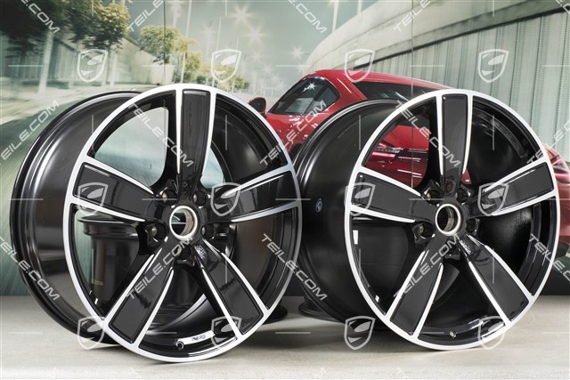 22" Felgensatz Cayenne Sport Classic, 10J x 22 ET48 + 11,5J x 22 ET61, tiefschwarz-metallic