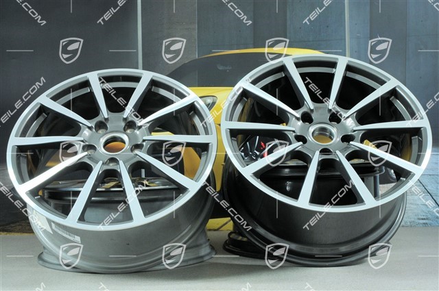 20-inch wheel rim set Carrera Classic, 8J x 20 ET57 + 10J x 20 ET45, titanium dark