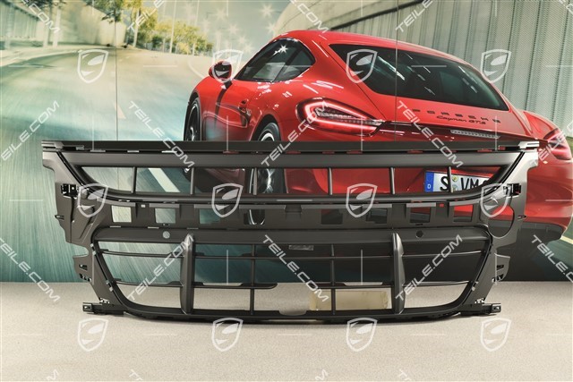 GTS / Turbo Sport design, Front bumper Grille, centre / middle , with ACC and Park Assist, Black matte