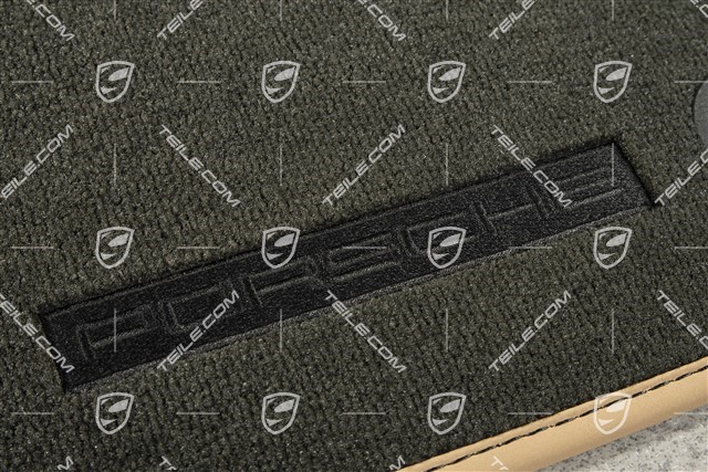 Floor mats set, velor, Black / Luxor Beige For vehicles without attachment points in the rear area
