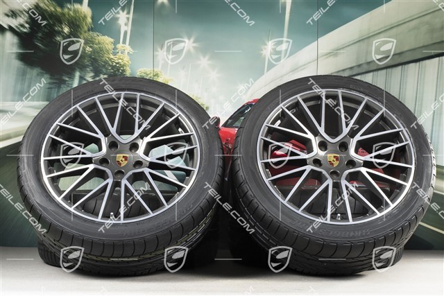 21" Cayenne RS Spyder Sommerräder Satz, Felgen 9,5J x 21 ET46 + 11,0J x 21 ET58 + Bridgestone Dueler H/P Sport Sommerreifen 285/40 R21 + 315/35 R21, mit RDK-Sensoren