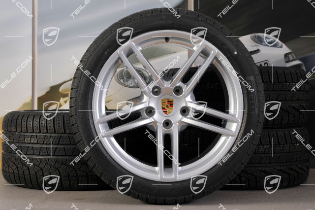 19" Winterräder Satz Carrera, Felgen 8,5J x 19 ET54 + 11J x 19 ET48 + Pirelli Winterreifen 235/40 R19 + 295/35 R19, ohne RDK-Sensoren