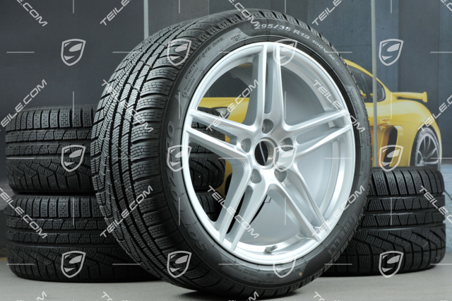 19" Winterräder Satz "Carrera", Felgen 8,5J x 19 ET50 + 11J x 19 ET77 + Pirelli Sottozero II Winterreifen 235/40 R19 + 295/35 R19 *nicht für Fahrzeuge mit PCCB + nicht für Fahrzeuge mit Hinterachslenkung