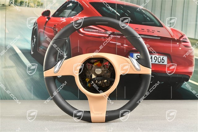 Steering wheel, Leather, heated, Automatic transmission, black+beige