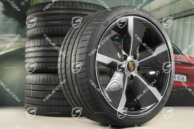 21" Exclusive Design summer wheel set, rims 9,5J x 21 ET60 + 11,5J x 21 ET66 + Goodyear summer tyres 265/35 R21 + 305/30 R21, Carbon aeroblades